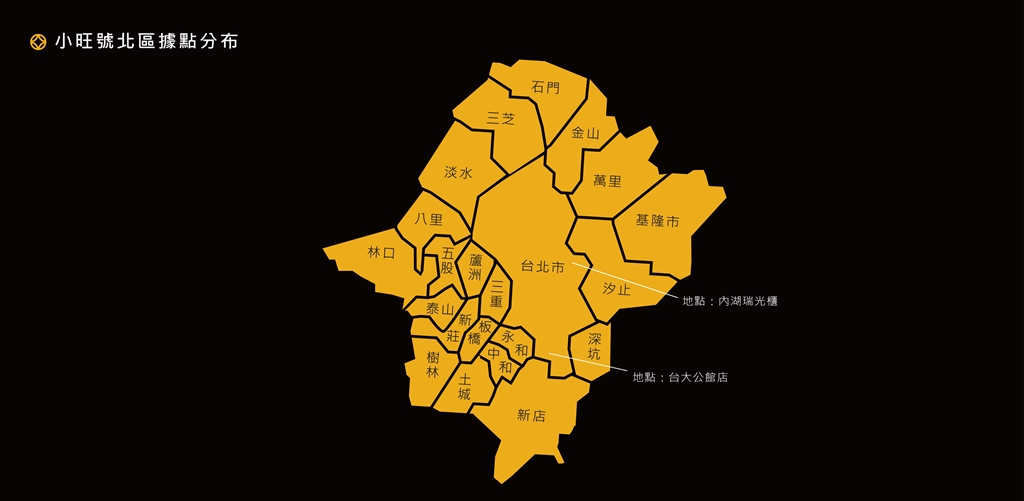 小旺號北區據點分布